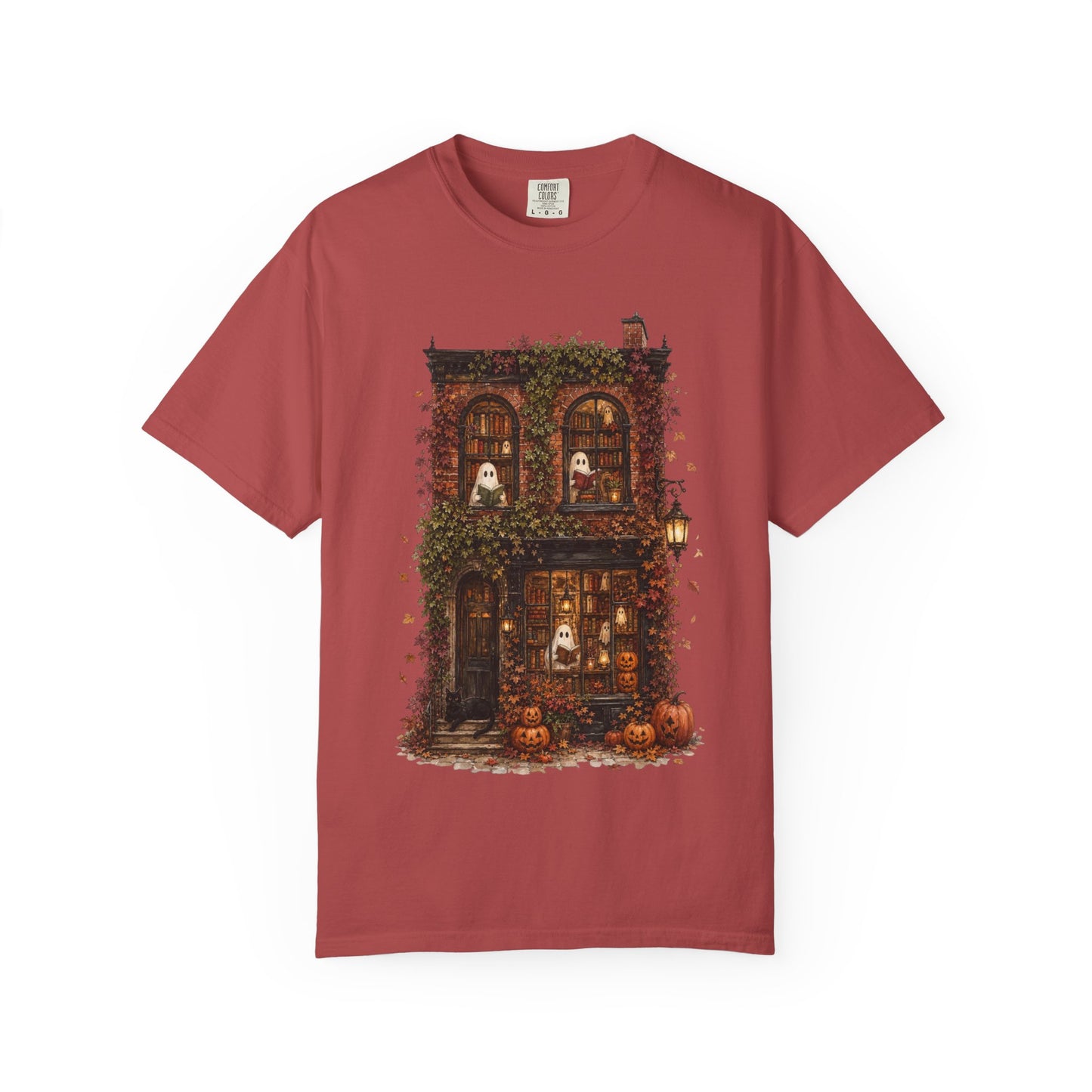 Haunted Bookstore T-Shirt, Cozy Book Lover Halloween Shirt, Ghost Library Tee, Dark Academia Fall Graphic, Spooky Reader Gift