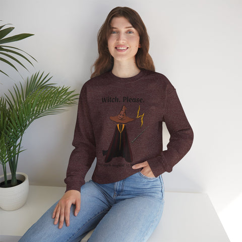 'Witch, Please. Too Much Magical To Handle' Wizard Unisex Crewneck Sweatshirt