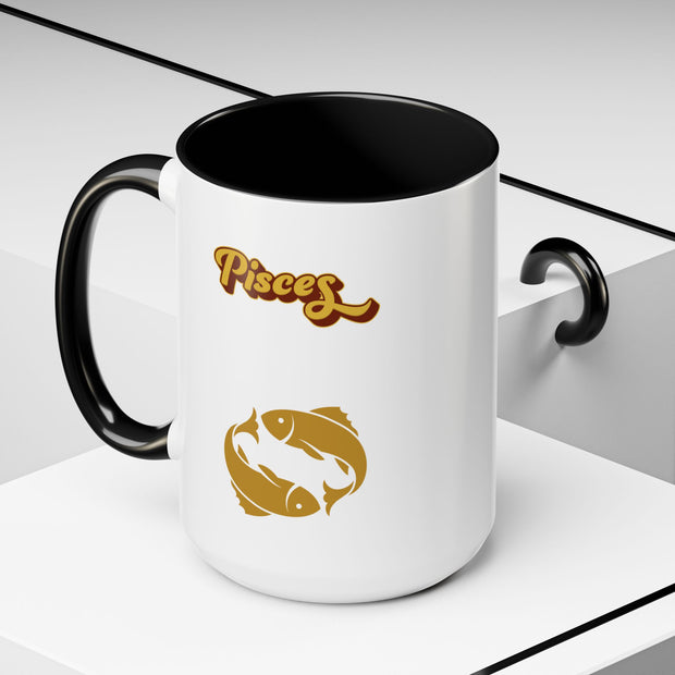 'Pisces' Zodiac Accent Coffee Mug