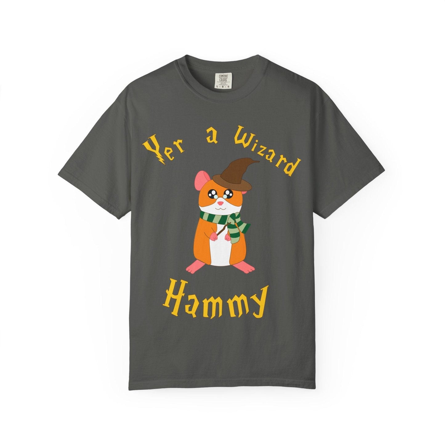 Hammy Wizard Hamster T-Shirt | Cute Wizard Hat Scarf Illustration