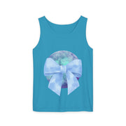 Blue/Green Planet Wrapped In A Bow Unisex Tank Top