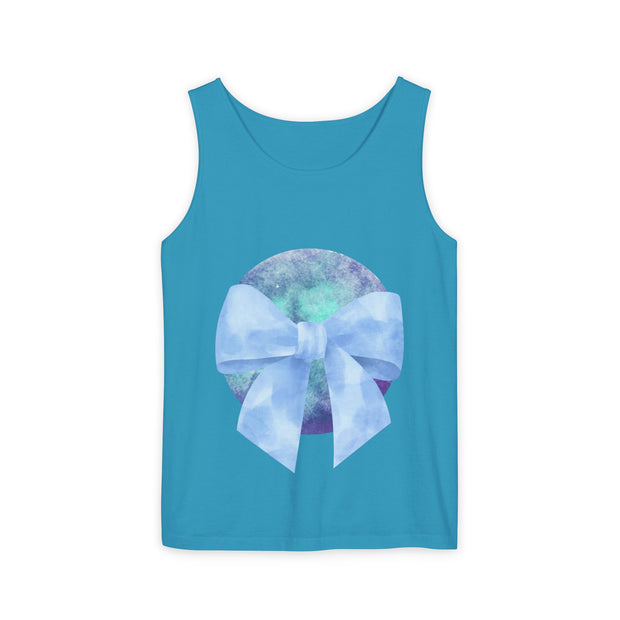 Blue/Green Planet Wrapped In A Bow Unisex Tank Top