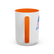 Blue Saturn Wrapped In A Pink Bow Accent Coffee Mug