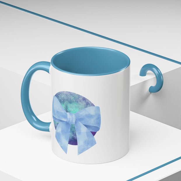 Blue/Green Planet Wrapped In A Bow Accent Coffee Mug