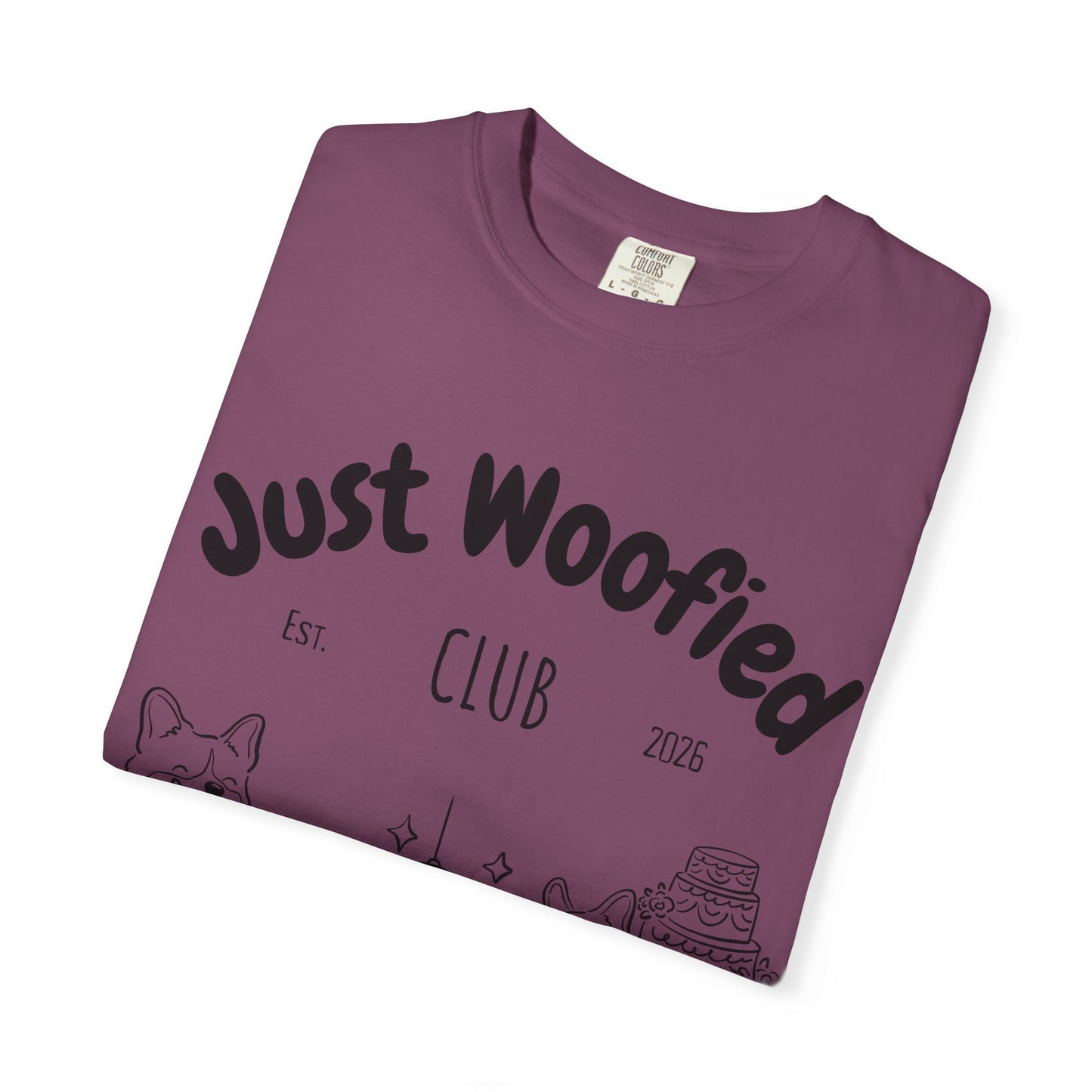 Just Married Dog Wedding Shirt Newlywed Couple Matching T-Shirt Comfort Colors Mr And Mrs Tee Just Woofied Honeymoon Gift For Bride Groom