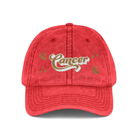 'Cancer' Vintage Embroidered Cap