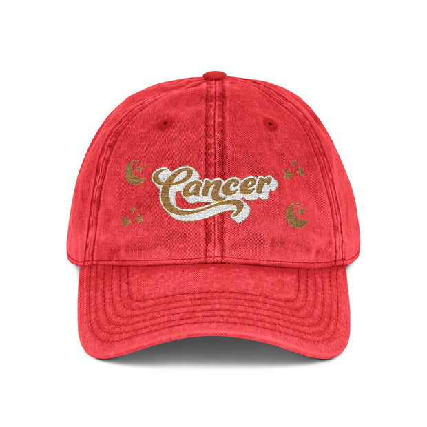 'Cancer' Vintage Embroidered Cap
