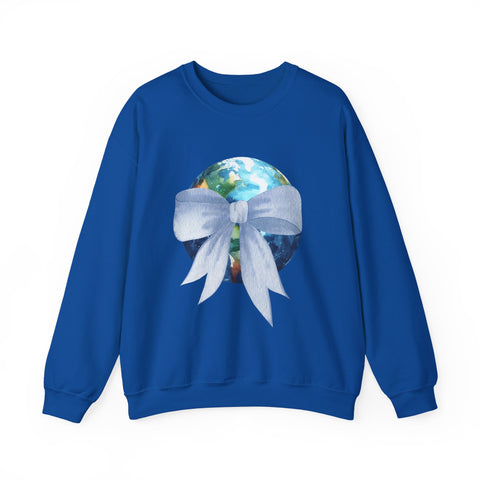 Earth Wrapped In A Bow Unisex Crewneck Sweatshirt