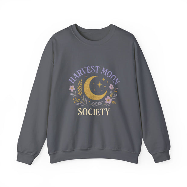 Harvest Moon Society Crewneck Sweatshirt, Cozy Autumn Sweatshirt, Unisex Fall Apparel, Moon Phase Gift, Seasonal Fashion