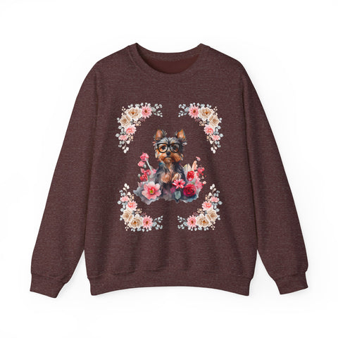 Geeky Goddess Yorkie Unisex Crewneck Sweatshirt