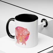 Pink/Yellow Planet Wrapped In A Bow Accent Coffee Mug