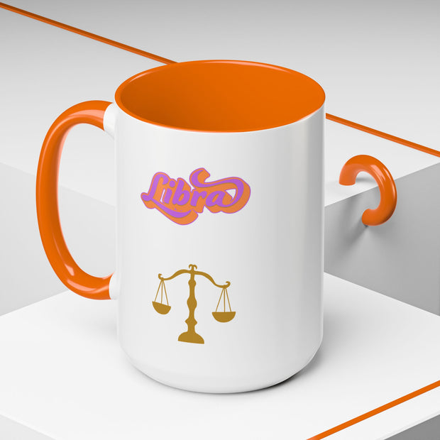 'Libra' Zodiac Accent Coffee Mug