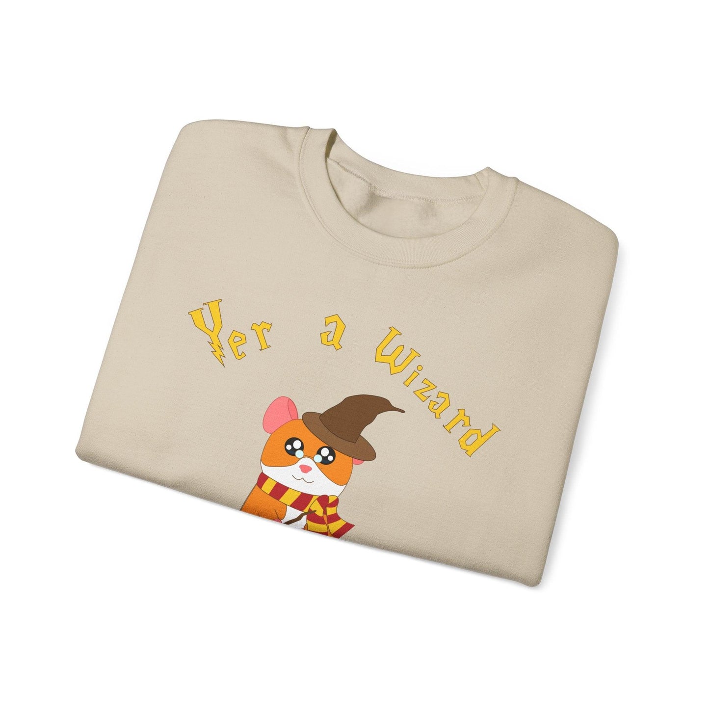 Hammy Wizard Illustration Sweatshirt | Cute Hamster Wizard Crewneck
