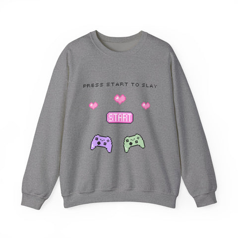 'Press Start to Slay' Unisex Crewneck Sweatshirt