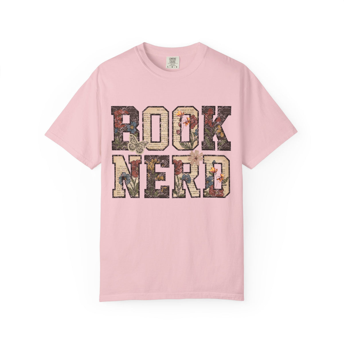 Book Nerd T-Shirt | Vintage Collage Lettering, Reading Lover Tee