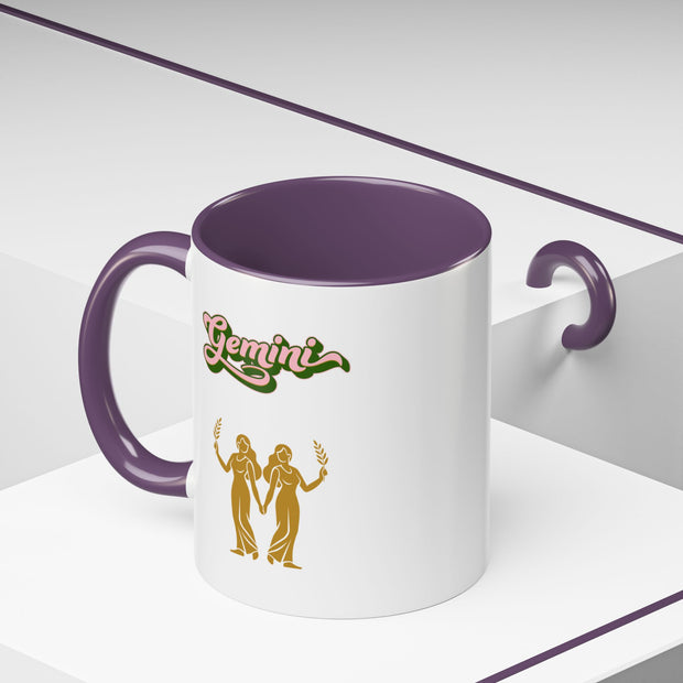 'Gemini' Zodiac Accent Coffee Mug