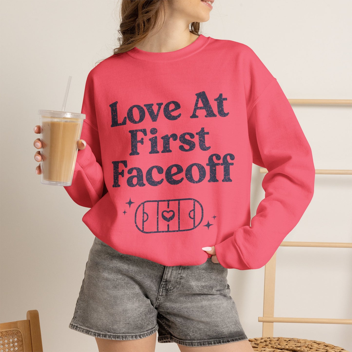 Love At First Faceoff Sweatshirt, Hockey Romance Booktok Crewneck, Sports Romance Reader Pullover