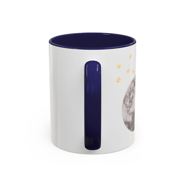 Astronaut Flying To The Moon Accent Coffee Mug