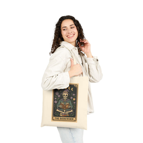 'The Bookworm' Tarot Card Cotton Canvas Tote Bag