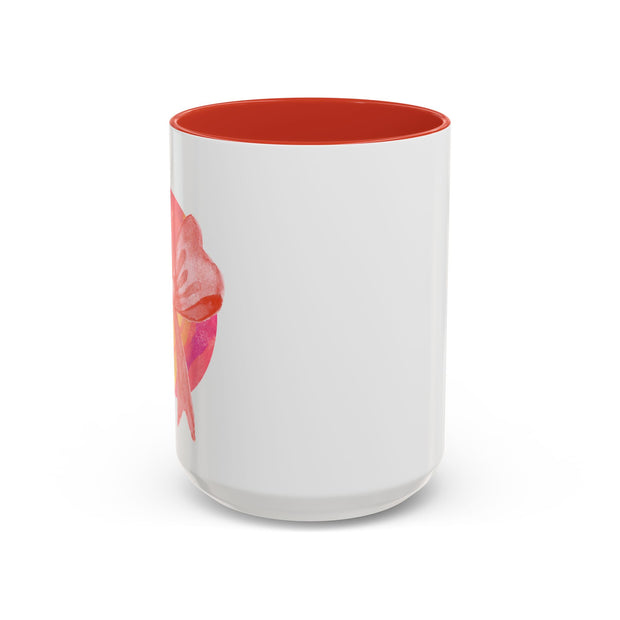 Pink/Yellow Planet Wrapped In A Bow Accent Coffee Mug