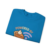 Powered by Pie and Wi-Fi Crewneck Sweatshirt, Cozy Sweatshirt Gift, Funny Thanksgiving Apparel, Comfy Fall Wear, Unisex Sweater