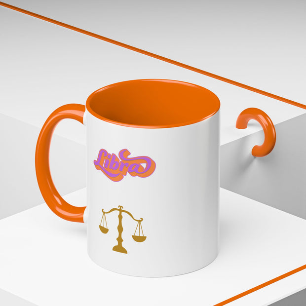 'Libra' Zodiac Accent Coffee Mug
