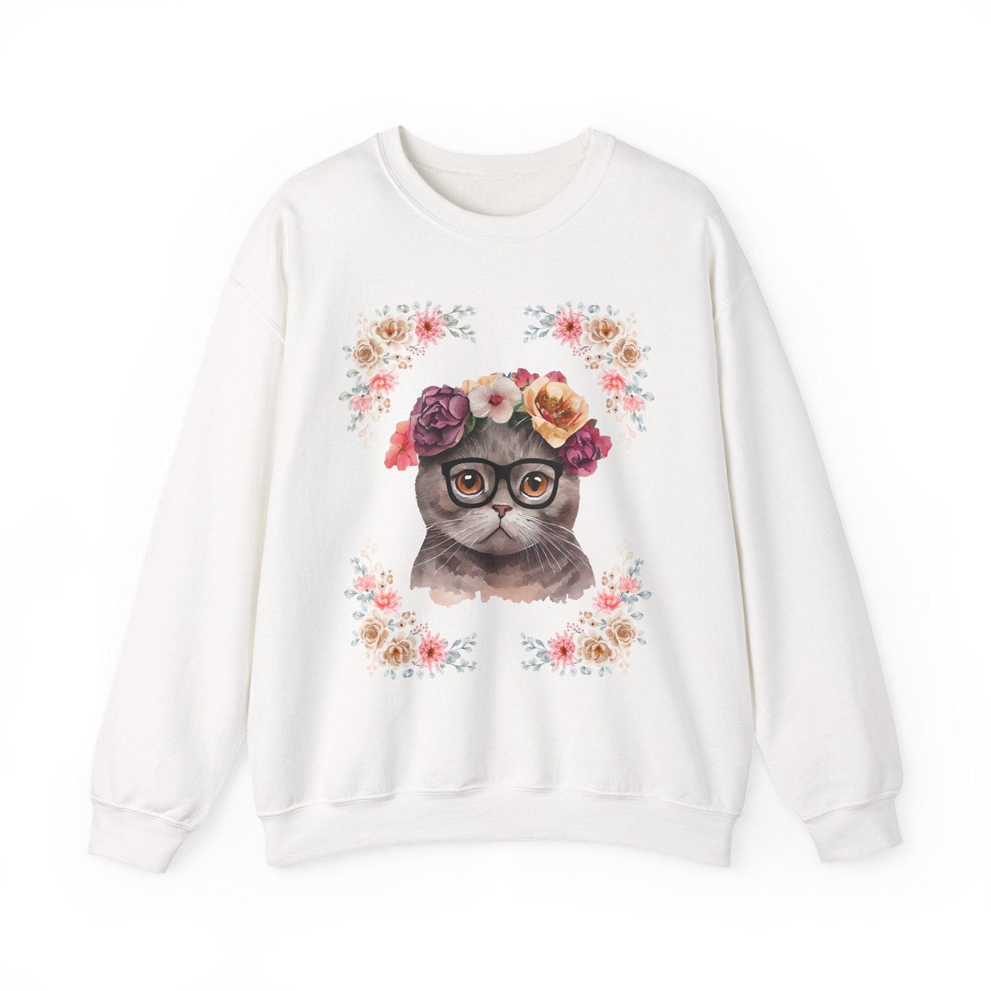 Geeky Goddess Dark Gray Cat Unisex Crewneck Sweatshirt
