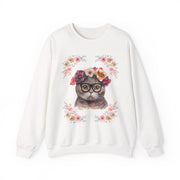 Geeky Goddess Dark Gray Cat Unisex Crewneck Sweatshirt