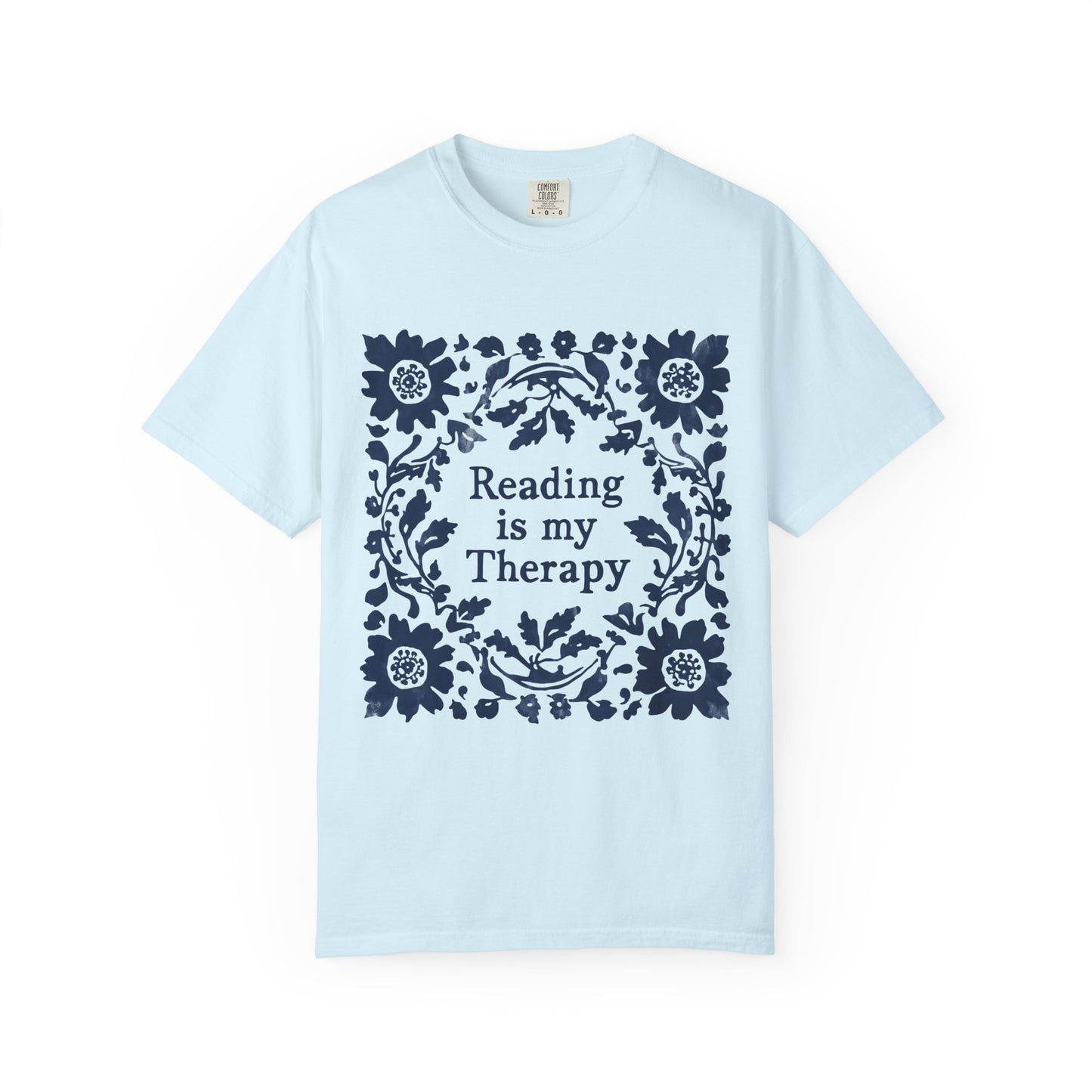 Reading Is My Therapy T-shirt | Floral Wreath Book Lover Tee