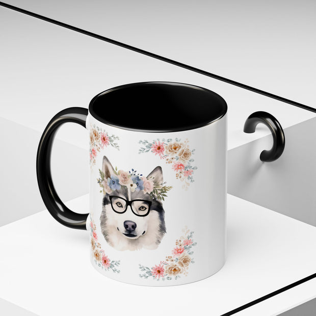 Geeky Goddess Siberian Husky Accent Coffee Mug