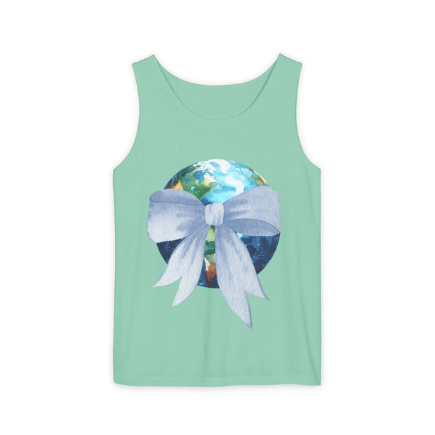 Earth Wrapped In Bow Unisex Tank Top