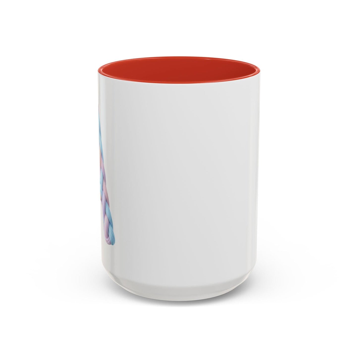 Minimalist Embroidery Typography Accent Coffee Mug | Pastel Thread Design