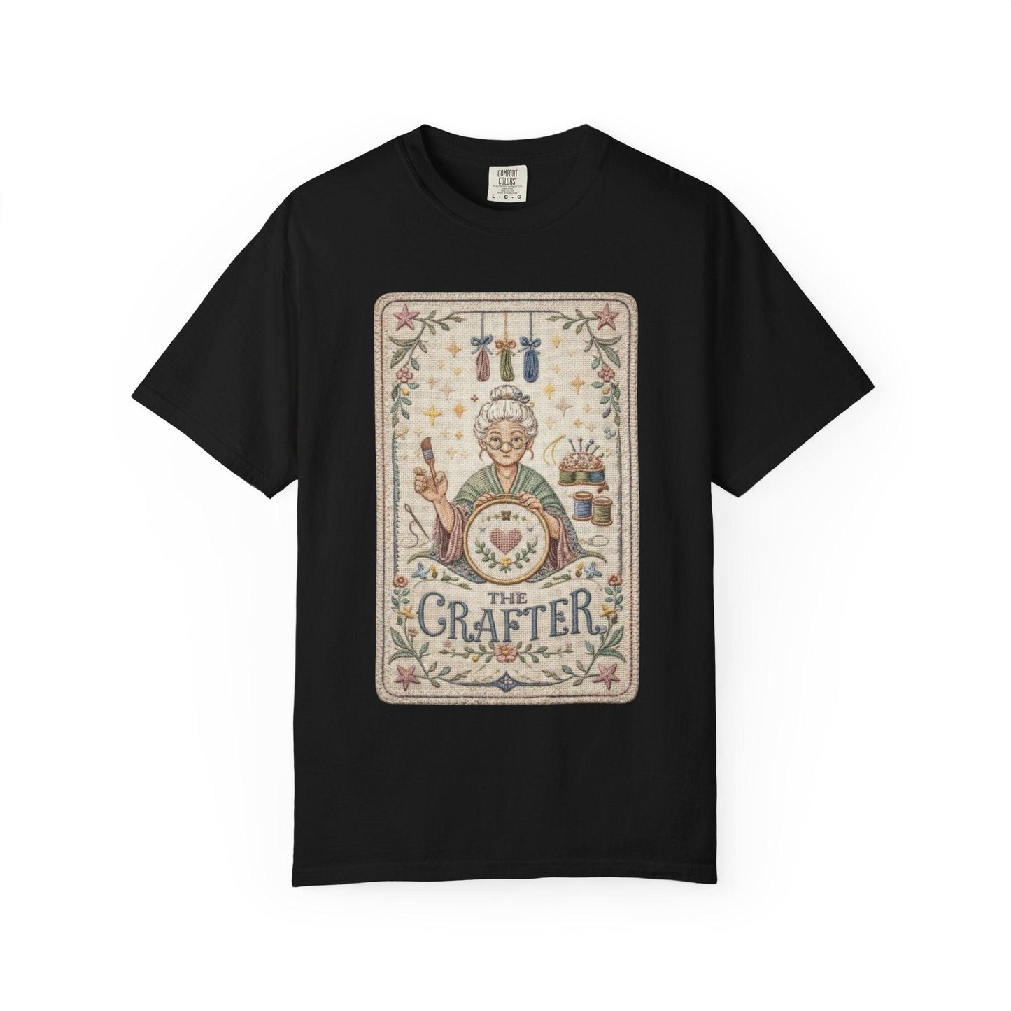 The Crafter Illustration T-Shirt | Vintage Crafting Design, Sewing Embroidery