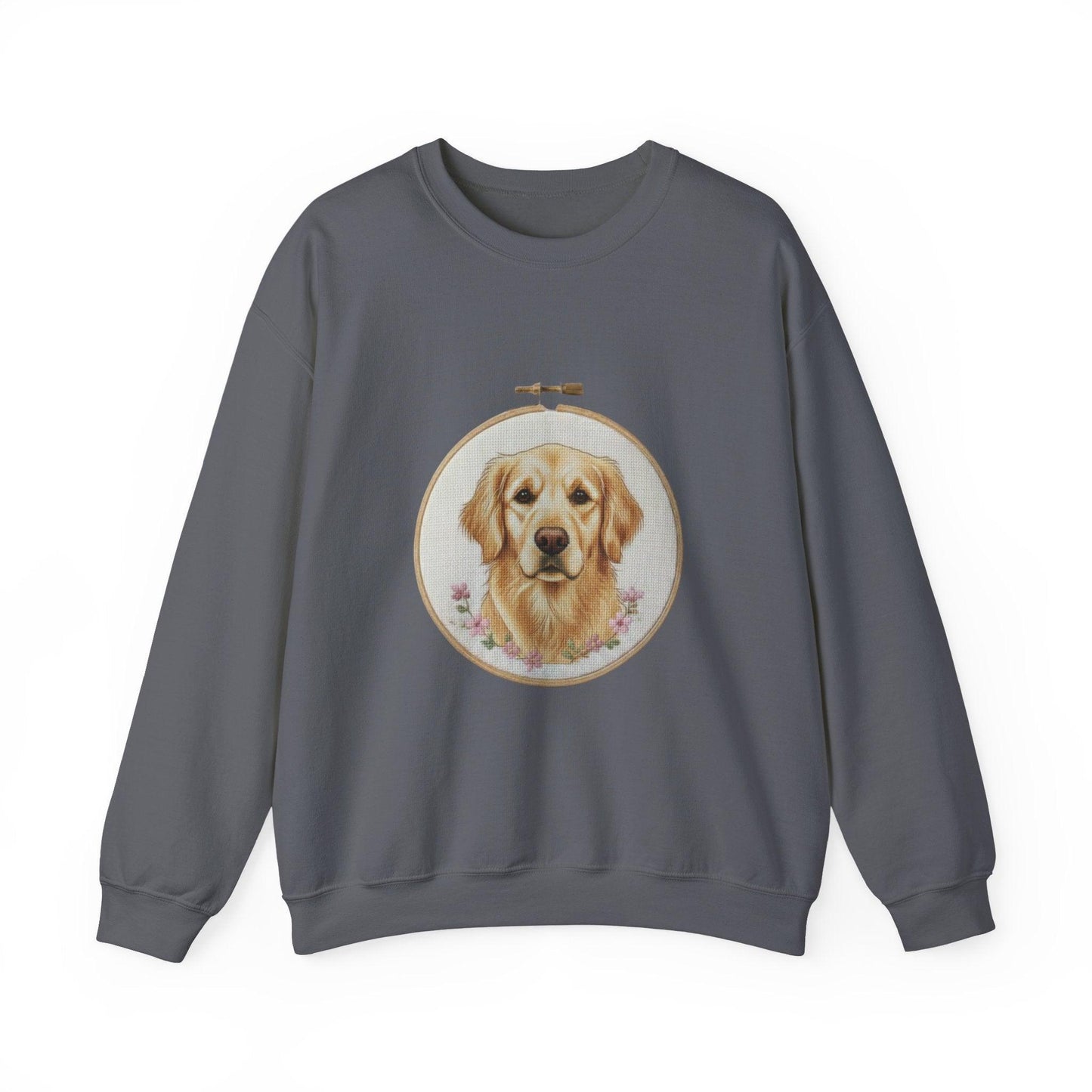 Golden Retriever Sweatshirt, Dog Mom Gift, Vintage Embroidery Style Pet Lover Crewneck