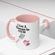 'I Am A Woman In STEM' Accent Coffee Mug