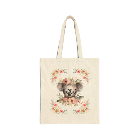 Geeky Goddess Koala Cotton Canvas Tote Bag
