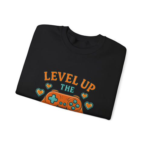 Funny Gamer Sweatshirt, Level Up Leftovers Crewneck, Gifts for Gamers, Casual Wear, Thanksgiving Sweatshirt, Cute Holiday Apparel