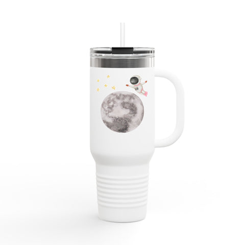 Astronaut Flying To The Moon Insulated Travel Mug, 40oz