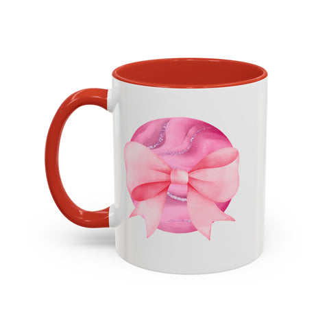 Pink Planet Wrapped In A Bow Accent Coffee Mug