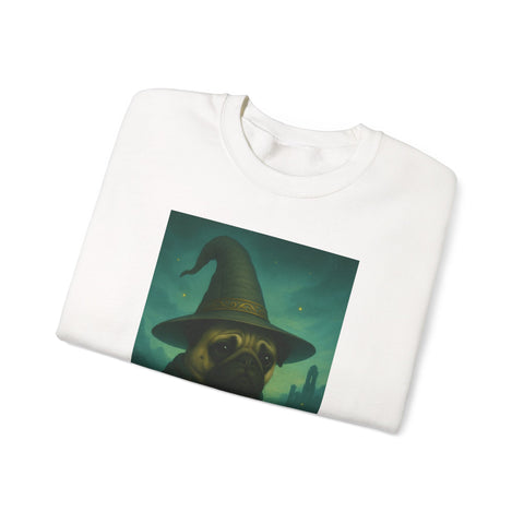 Wizard Pug Sweatshirt, Cozy Unisex Sweatshirt, Funny Pet Lover Gift, Halloween Apparel, Casual Trendy Crewneck