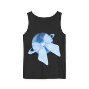 Blue Saturn Wrapped In Blue Bow Unisex Tank Top