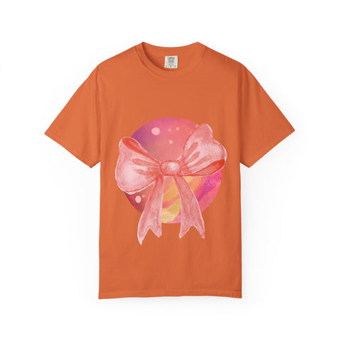 Pink/Yellow Planet Wrapped In Bow Unisex T-Shirt