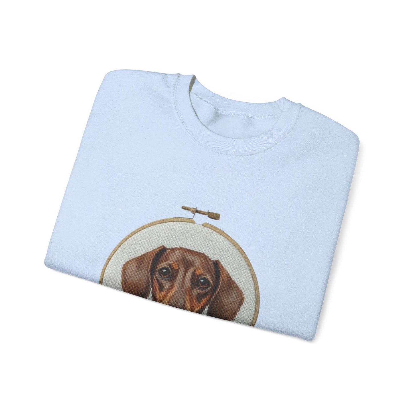 Dachshund Portrait Sweatshirt | Embroidery Hoop Dog Art, Cute Wiener Dog