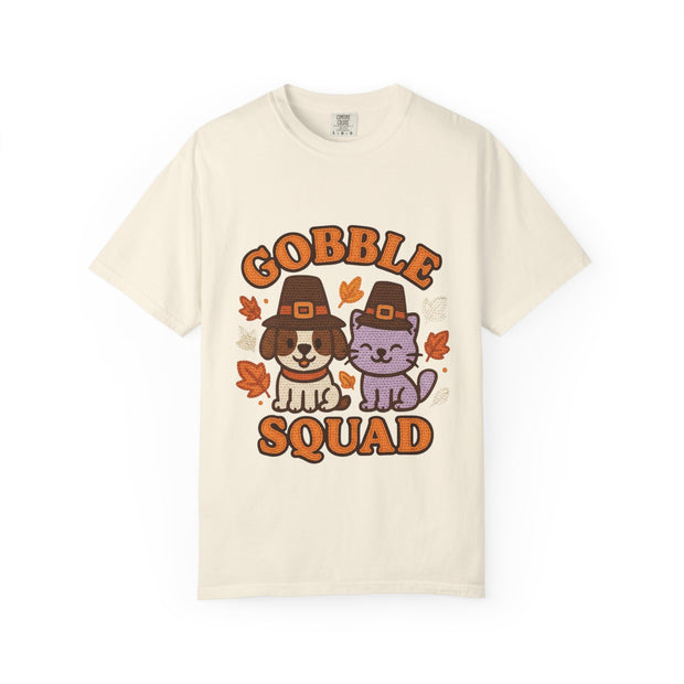 Thanksgiving Gobble Squad T-shirt, Unisex Tee for Pet Lovers, Fall Apparel, Thanksgiving Celebration, Cute Animal Shirt, Seasonal Gift