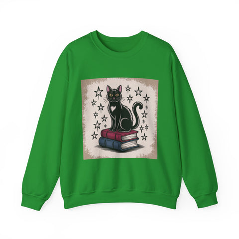 Cat and Book Lover's Crewneck Sweatshirt