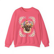 Geeky Goddess Pug Unisex Crewneck Sweatshirt