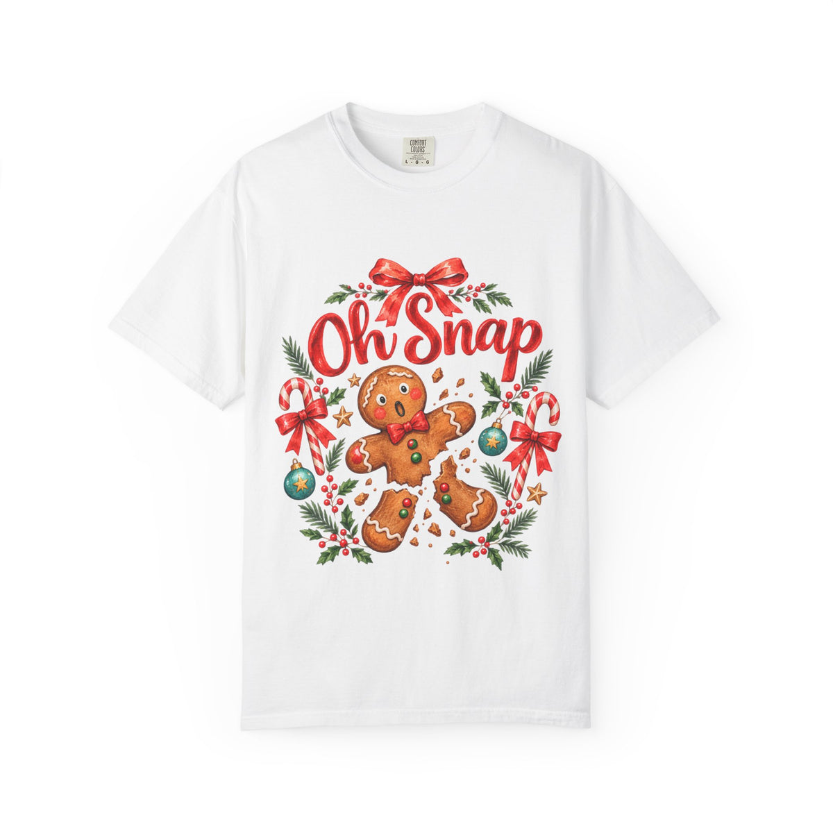 Oh Snap Gingerbread Man T-Shirt | Christmas Cookie Holiday Tee