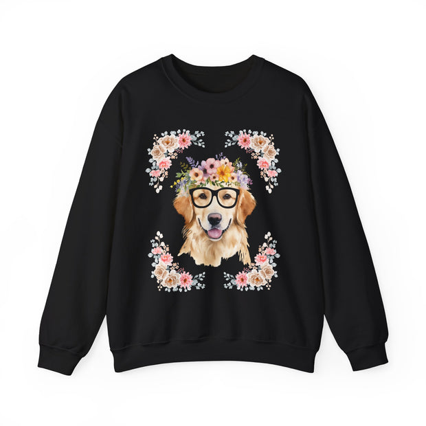 Geeky Goddess Golden Retriever Unisex Crewneck Sweatshirt