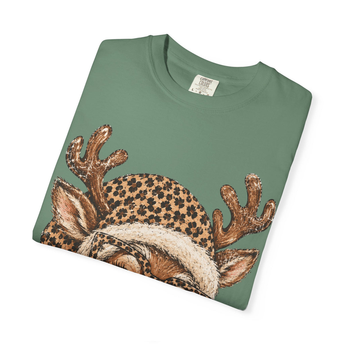 Leopard Reindeer Christmas Shirt, Retro Reindeer Tee, Cheetah Print Holiday Shirt, Cute Christmas T-Shirt, Reindeer Gift for Her
