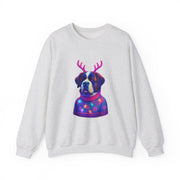 Saint Bernard with Reindeer Antlers sweatshirt | Holiday Dog Sweater Design